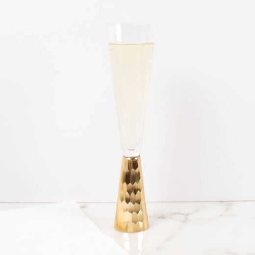 Gold Hammered Champagne Glass
