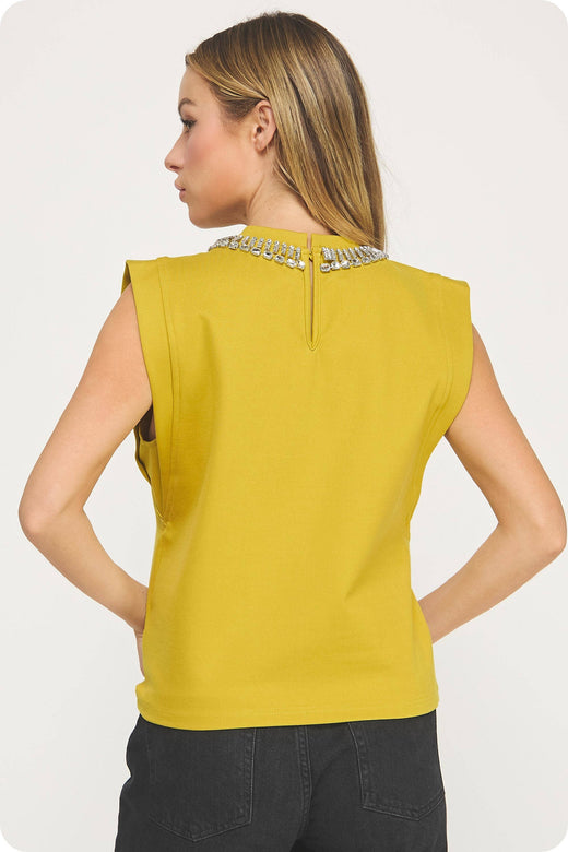 Embellishment Trim Knit Top