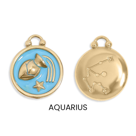 Zodiac Charm - 18K Gold PVD Epoxy