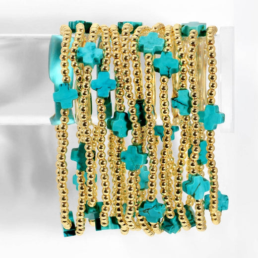 3mm Stretch Bracelets with Stone Crosses
