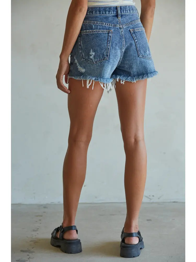 Jade Distressed Denim Shorts