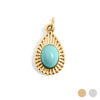 18K Gold PVD Turquoise Tear Drop Charm