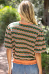 Orange Stripe Knitted Top