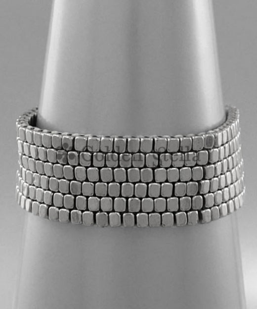 6 Row Metal Beads Stretch Bracelet