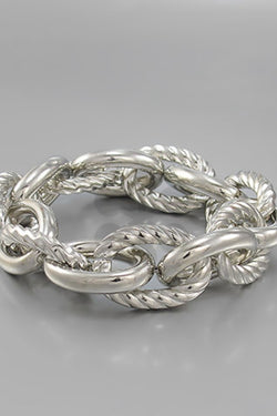 Oval Chain & Rope Stretch Bracelet