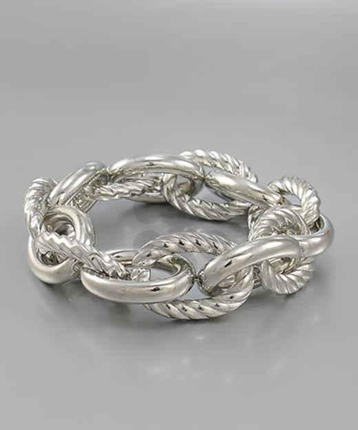 Oval Chain & Rope Stretch Bracelet