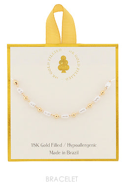 Pearl & Metal Ball Chain Bracelet