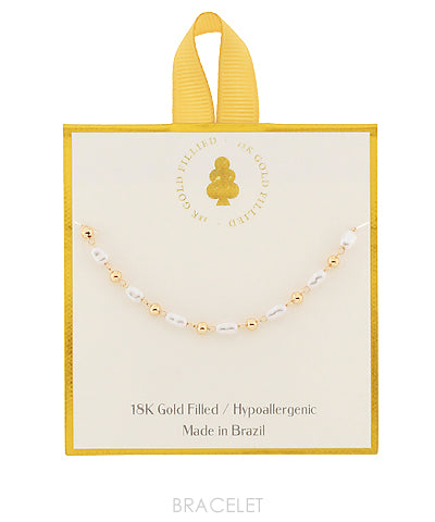 Pearl & Metal Ball Chain Bracelet