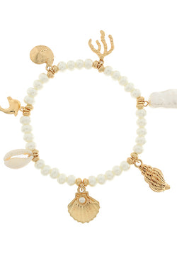 Pearl and Sea Stretch Bracelet