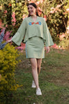 Green Shell Kissed Embroidered Shirt