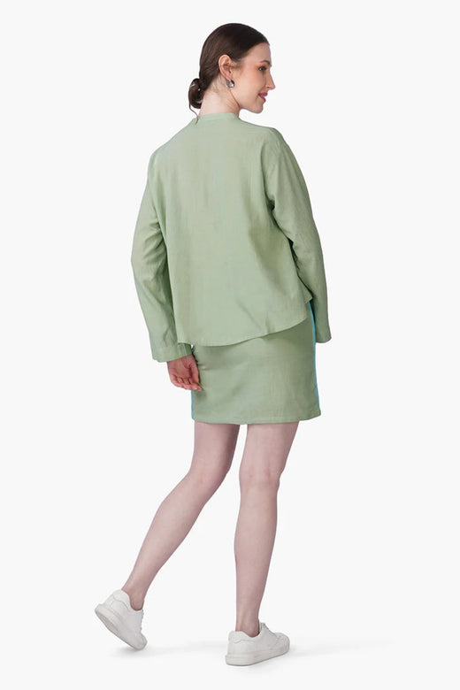 Green Shell Kissed Embroidered Shirt