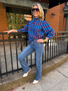 High Rise Hem Straight Jeans