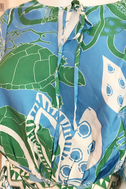 Turtle Printed  Wrap Mini Skirt