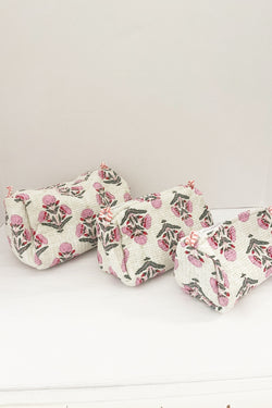 Block Print Quilted Toiletry Bag