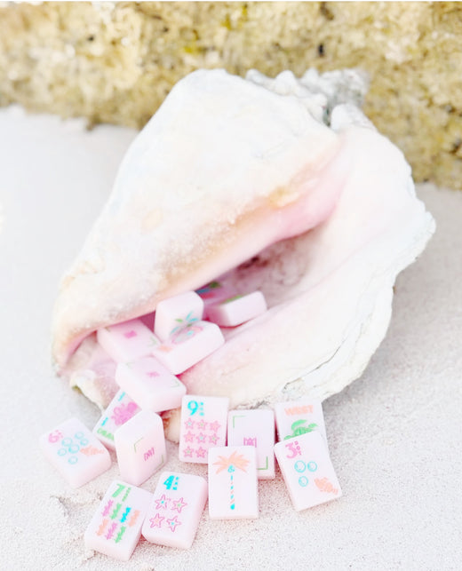 Pink Coastal Signature Engraved Tile Set by Amahj Line