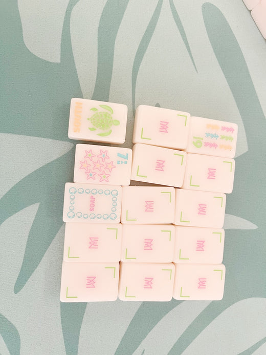 Pink Coastal Signature Engraved Tile Set by Amahj Line