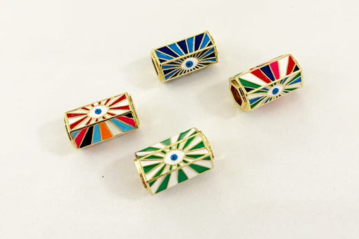 Colorful Enamel Evil Eye Slider Charm