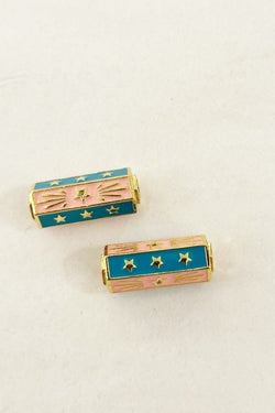 Gold Star Enamel Slider Charm