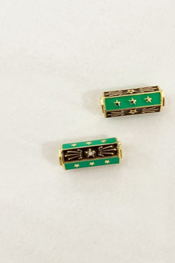 Gold Star Enamel Slider Charm