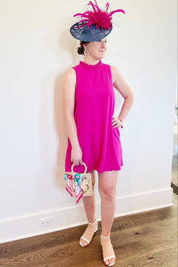 Benson Trapeze Mock Neck Mini Dress