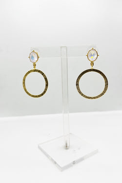 Opalite Beaded Hex Dangle Earring