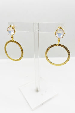 Opalite Beaded Hex Dangle Earring