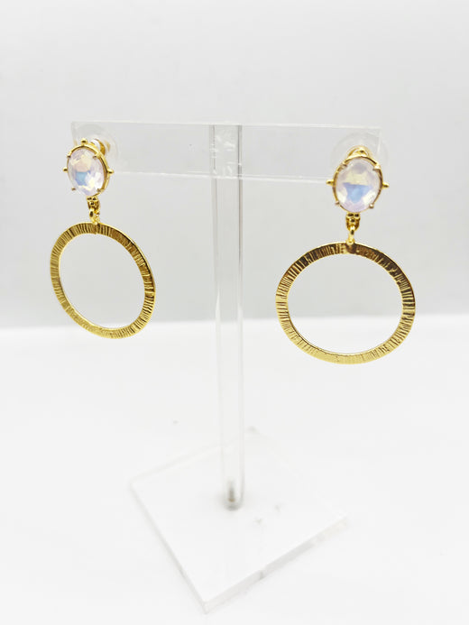 Opalite Beaded Hex Dangle Earring