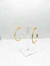 Gold Ball Hoop Earrings