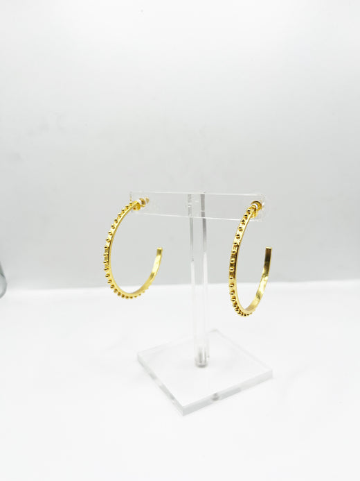 Gold Ball Hoop Earrings