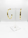 Hammered Gold and Rhinestone Hoop