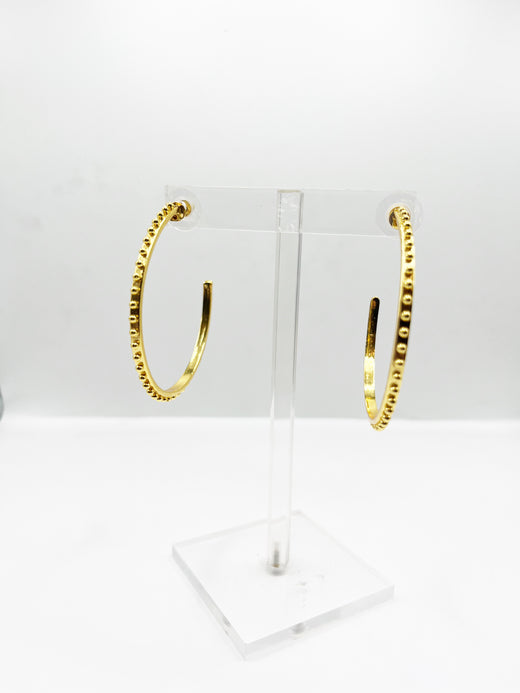 Gold Ball Hoop Earrings