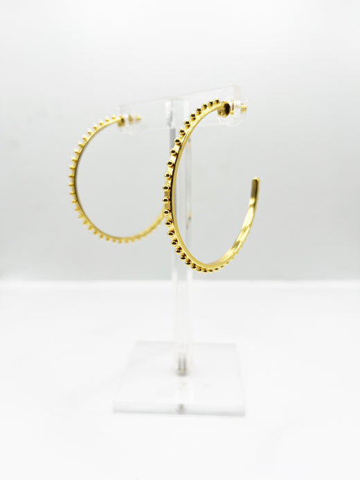 Gold Ball Hoop Earrings