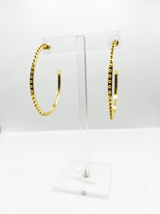Gold Ball Hoop Earrings