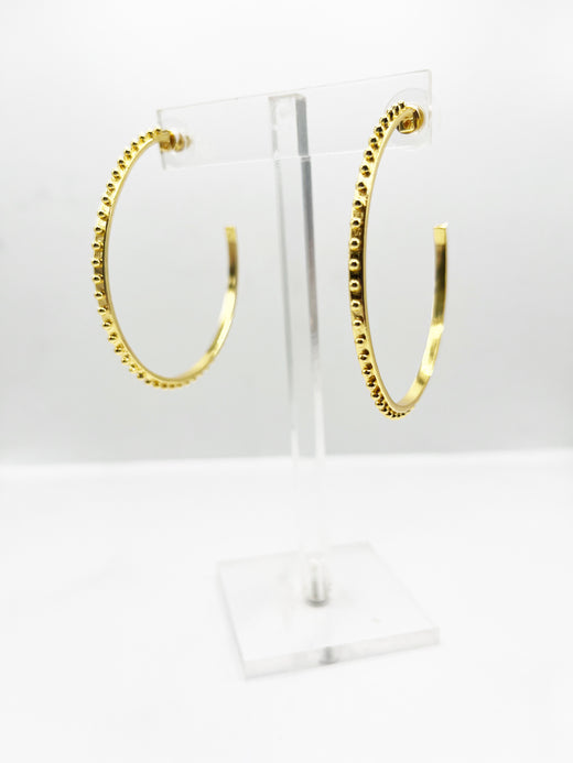 Gold Ball Hoop Earrings