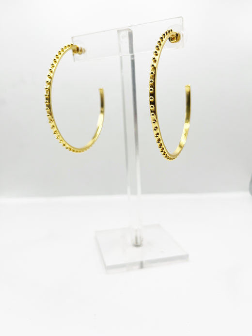 Gold Ball Hoop Earrings