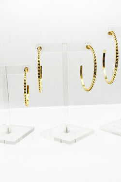 Gold Ball Hoop Earrings