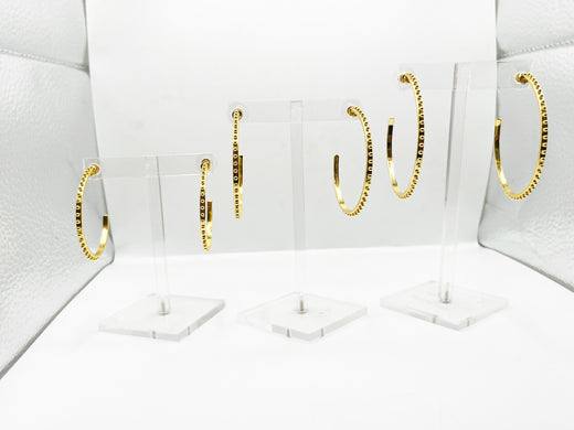 Gold Ball Hoop Earrings