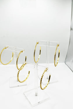 Gold Ball Hoop Earrings
