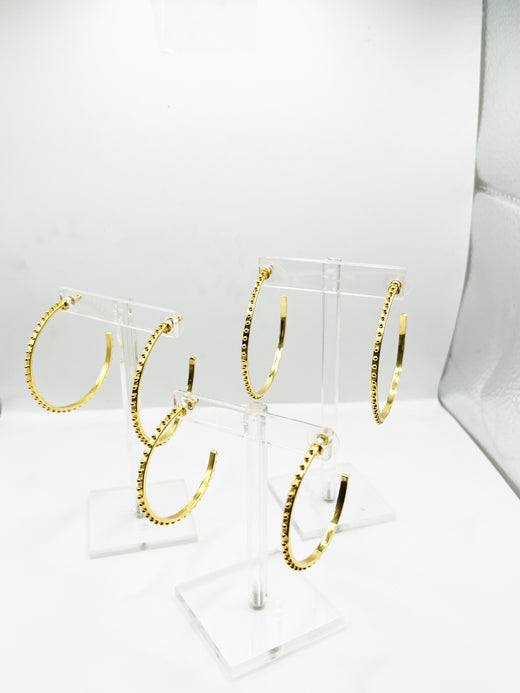 Gold Ball Hoop Earrings