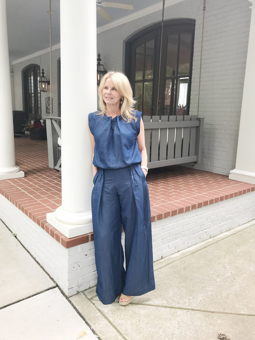 Summer Fun Shirt and Wide Leg Pants Set