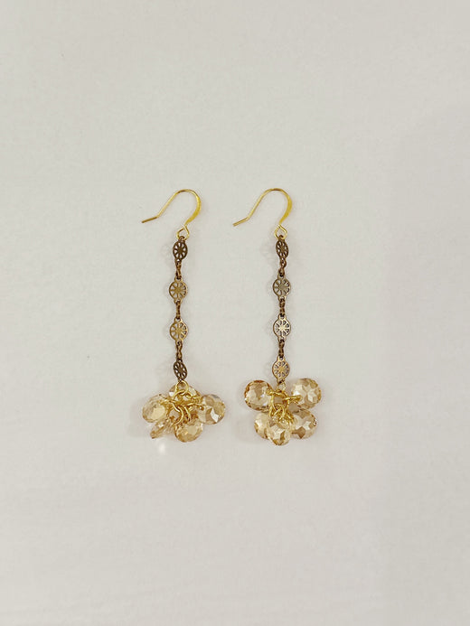 Verdier Amber Crystal Drop Earrings