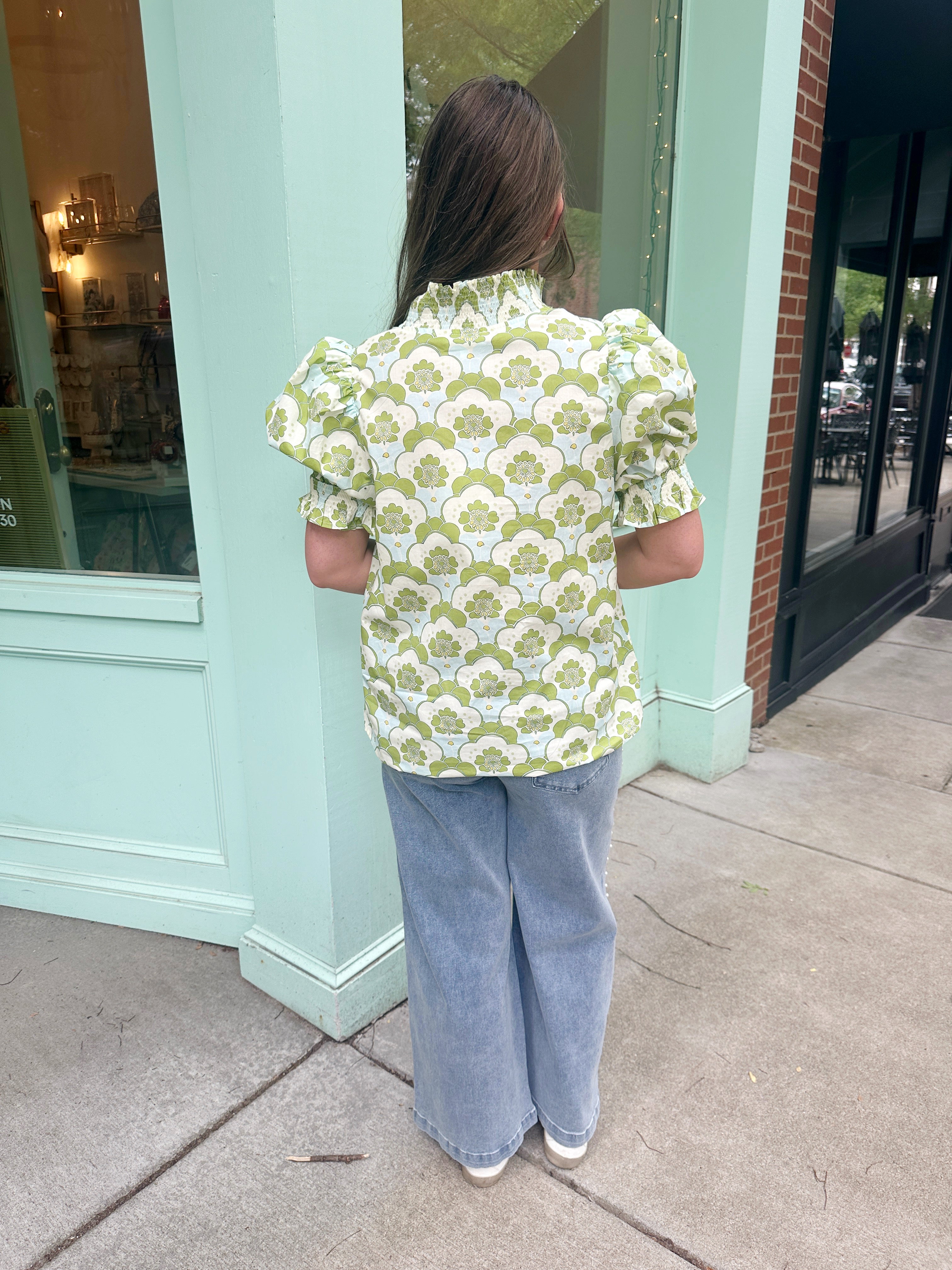Chartreuse Collared Top