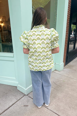 Chartreuse Collared Top