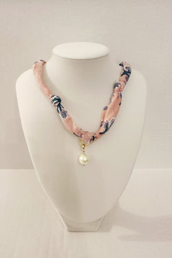Lavender and Pearl Scarf Charm Necklace