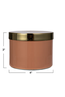 Decorative Enameled Metal Box w/ Lid
