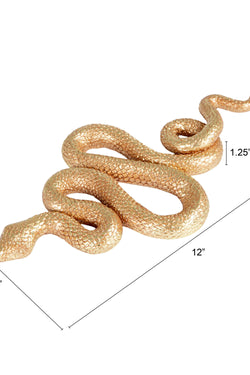 Resin Snake Wall Décor, Gold Finish