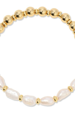 Perfectly Accented Pearl Stretch Bracelet