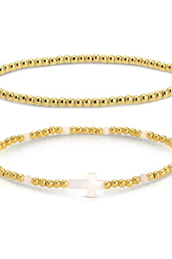 Cross Beaded Bracelet Charm Set