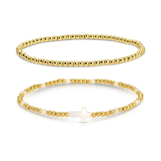 Cross Beaded Bracelet Charm Set