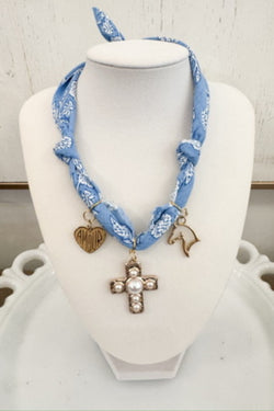 Round Top Scarf Charm Necklace